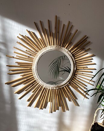 Lustro bambus/ makrama 60 cm, Zaplątana W Sznurki