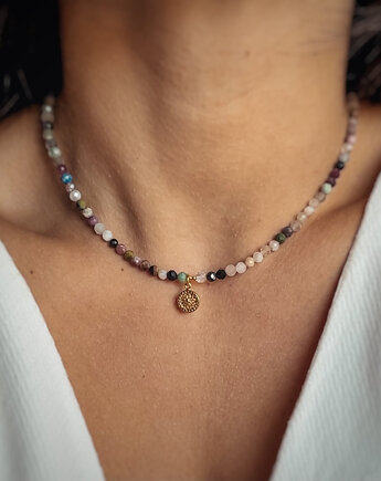 Naszyjnik z kamieni naturalnych Mix Kamieni pozłacany zawieszka, Bring Biżuteria