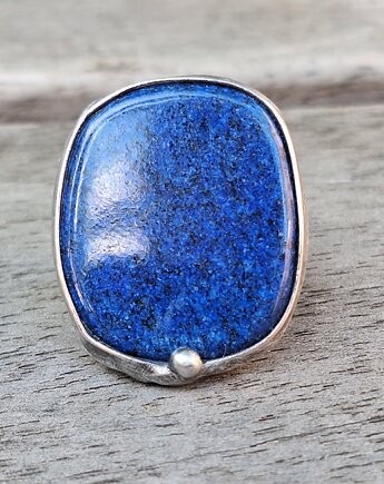 Lapis lazuli - pierścionek regulowany, po drugiej stronie lustra