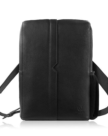 Plecak skórzany czarny miejski do pracy premium kompaktowy Paolo Peruzzi T-14, Paolo Peruzzi