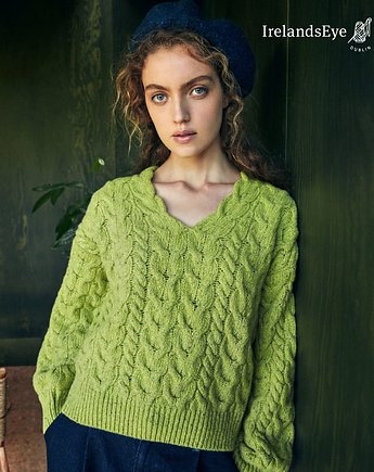 Kaszmirowy irlandzki sweter z szerokimi rękawami, IrelandsEye