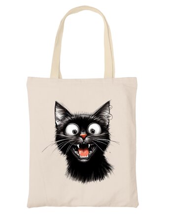 Torba z kotem czarny kot kocia mama kociara, EvienArt