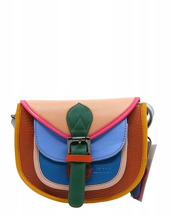 Torebka damska listonoszka skórzana regulowany pasek kolorowa OLIVKA, Olivka Warsaw