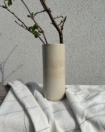 Ceramiczny Wąski Mały Wazon Biały Earth Tones, Maison Fragile