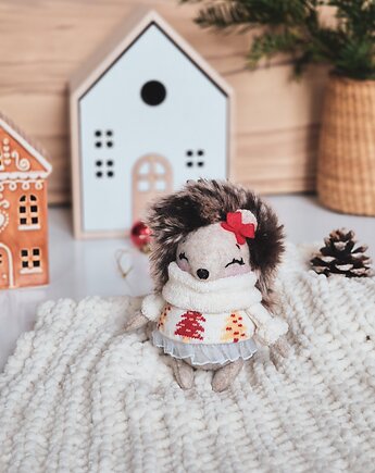 Pani Jeżyk, mała filcowa zabawka z serii leśne zwierzątka., TuliTysie