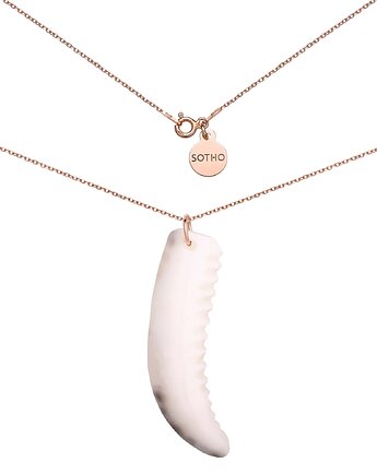 Naszyjnik z różowego złota z kłem rekina, SOTHO