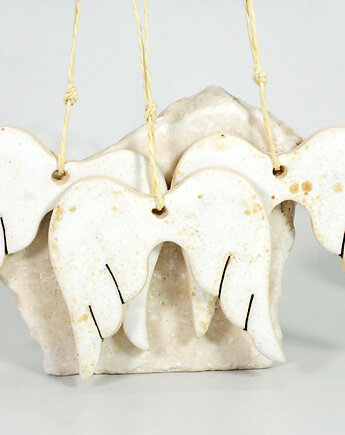 Ceramiczne skrzydła anioła - ozdoby świąteczne, 10FingersArt