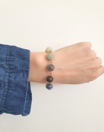 Bransoletka FANABERIA kulki, kamień księżycowy, amazonit, labradoryt, modesign