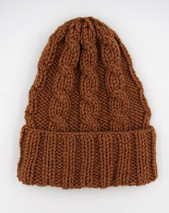 Czapka wełniana warkocze, WOOLLY