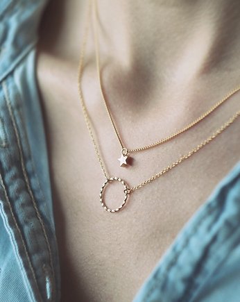 16k Gold Plated Tiny Star Necklace, Le Boho Bleu