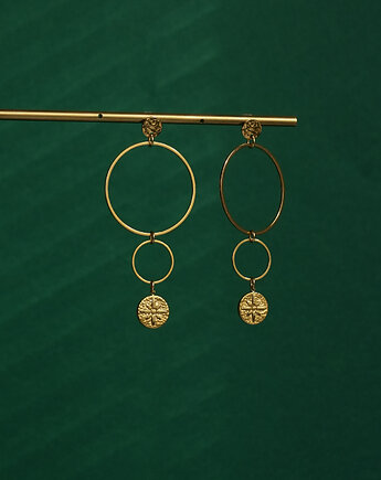 Duże złote kolczyki z kołami i gwiazdką, AT NOON