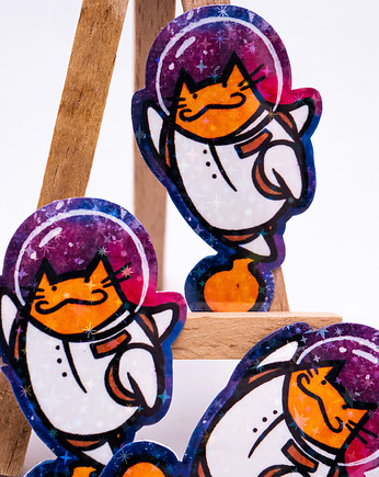 Naklejka KOCIONAUTA kosmiczny podróżnik astronauta wlepa, Arts By Gatt