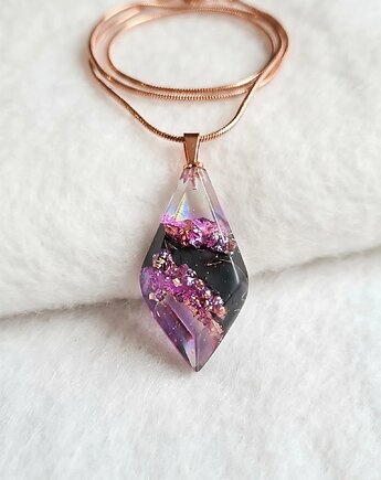 Naszyjnik fioletowa geoda, Leafgem