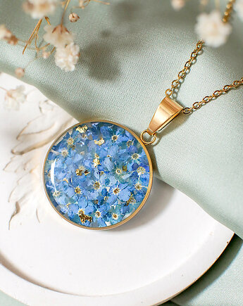 Wisiorek z niezapominajkami, nature gift