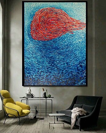 Duży obraz olej na płótnie ocean abstrakcja dna, alice oil on canvas