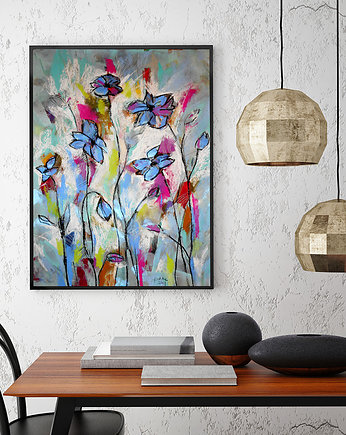 Niebieskie - plakat 50x70 cm, Katarzyna Radzka