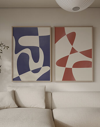 Zestaw dwóch plakatów violet i red abstract, Anna Szondelmajer