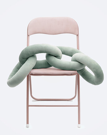 Poduszka Łańcuch, Chain Pillow Szałwiowa, Pom Pom