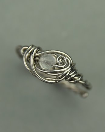 Pierścionek kryształ górski wire wrapping, Agata Rozanska