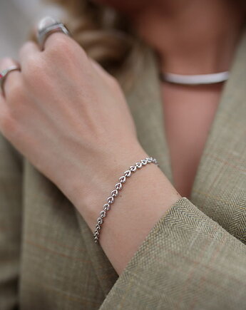 Srebrna bransoletka z serduszkami ze stali chirurgicznej premium Paraiso Lovia, Paraiso