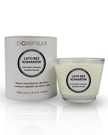 Świeca do masażu i aromaterapii LATO BEZ KOMARÓW 80g, Biosensual