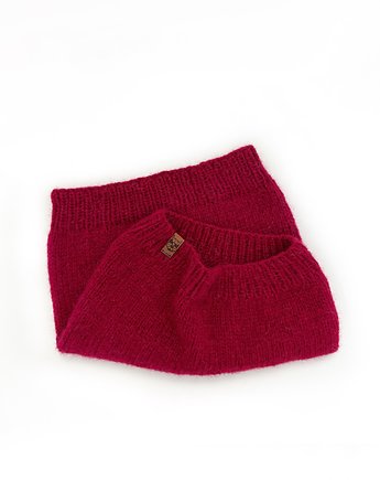 Cienki czerwony komin wełniany Rouge, Holy Alpaca Knit