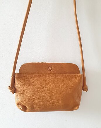 Torebka ze skóry na ramię, HERITAGE, camel, naniby