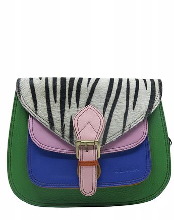 Torebka listonoszka elegancka regulowany pasek skórzana kolorowa OLIVKA, Olivka Warsaw