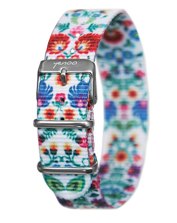 Pasek do zegarka - nato, folk biały, yenoo