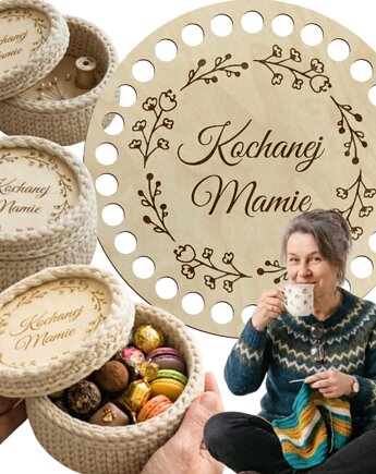 Baza Spód do Szydełkowania 20cm Prezent dla Mamy Podstawa Koszyka Pudełka, smxdsgn