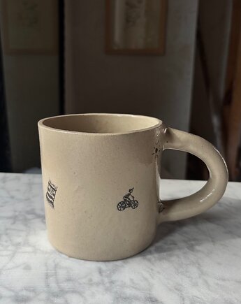 Duży Ceramiczny Minimalistyczny Rowerzysta Górski 500 ml, Maison Fragile