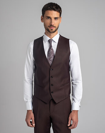 Kamizelka do zestawu brione bordo slim fit, BORGIO