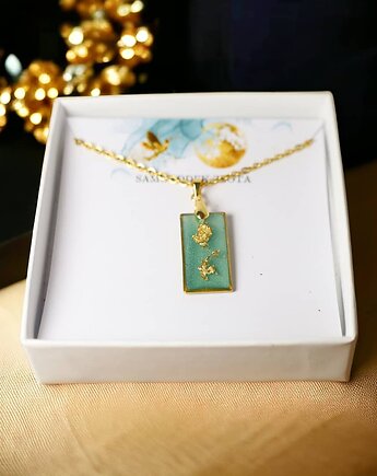 Naszyjnik prostokąt Veronese samorodek złota, Lovely Jewellery