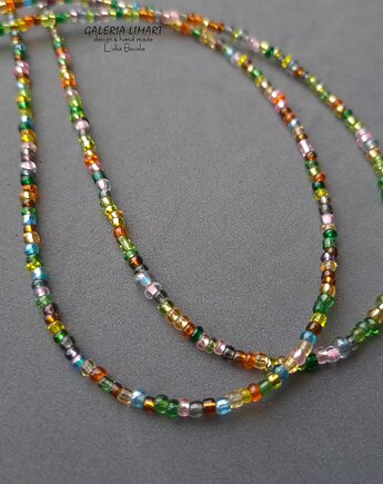 Naszyjnik w stylu boho podwójny w tonacji turmalinowej prezent handmade, Galeria Limart