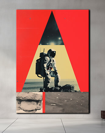 Apollo 11 - Obraz na płótnie - Druk, Blejtrama - Minimalistyczny Kolaż #3, Black Sapphire Art