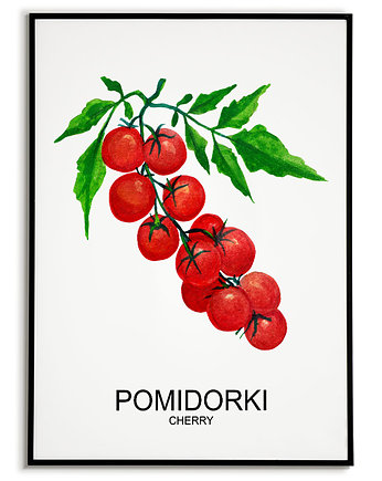 Plakat  GRAFIKA POMIDORKI CHERRY warzywa ZIOŁA, Bajkowe Obrazki