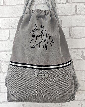 Worek z koniem z kieszonką na suwak, Made by Joan