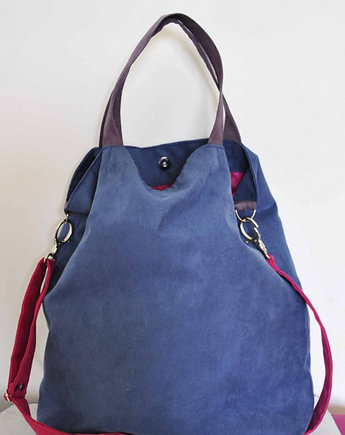 Torba hobo XXL - niebieski, fuksja, wrzos, PRACOWNIA 166