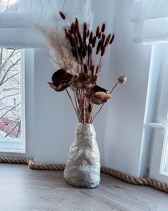 Biały duży wazon organiczny, Kulikowska Ceramics