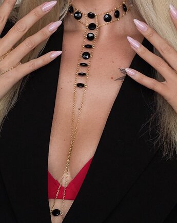 Łańcuszek na ciało Chic Elegance - onyks, AFRODITTE COLLECTION