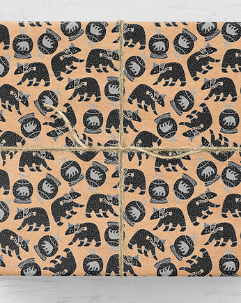 Papier pakowy Święta Miś kraft 3 arkusze, Wrap and Pack
