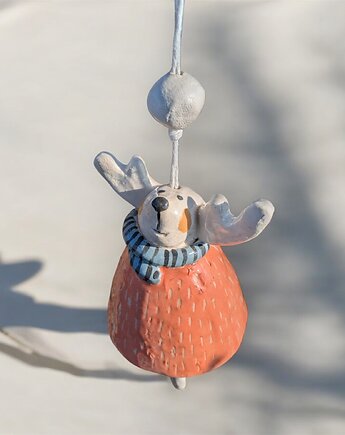 Rudy renifer -dzwonek ceramiczny, NOWdeco