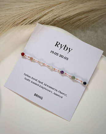 Bransoletka znak zodiaku Ryby srebrne kulki, Bring Biżuteria