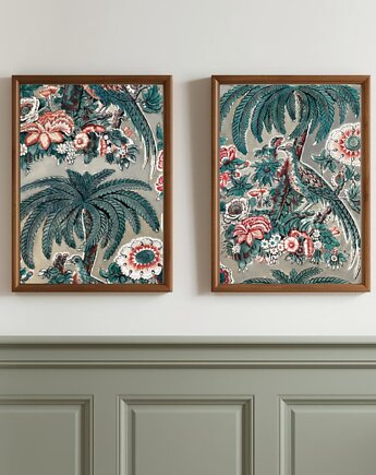 ZESTAW 2 PLAKATÓW  , chintz dekoracja, grafiki botaniczne, black dot studio