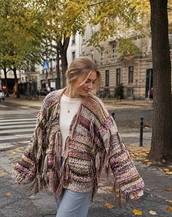Kardigan wielokolorowy, OKSI_KNIT