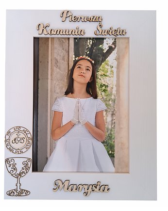 Pierwsza Komunia Święta, Ramka na zdjęcia 15x21cm, Prowansalska Manufaktura