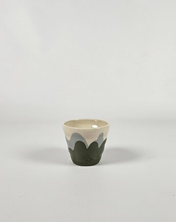 Kubek mały 100ml brzuszki zielono-szary, Clay Kolektyw