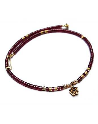 Jadeit bordeaux  vol. 2 /01.03.26/ naszyjnik  - Szlachetna kolekcja, KiKa pracownia