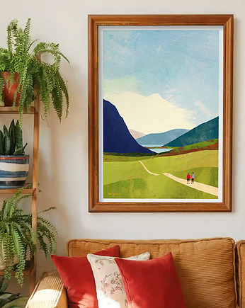 Górskie wędrówki - dwa stawy w górach - plakat fine art, minimalmill