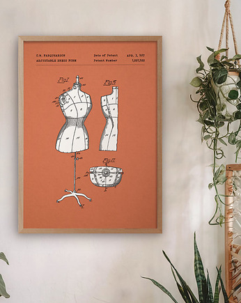 Manekin krawiecki - plakat patent, minimalmill